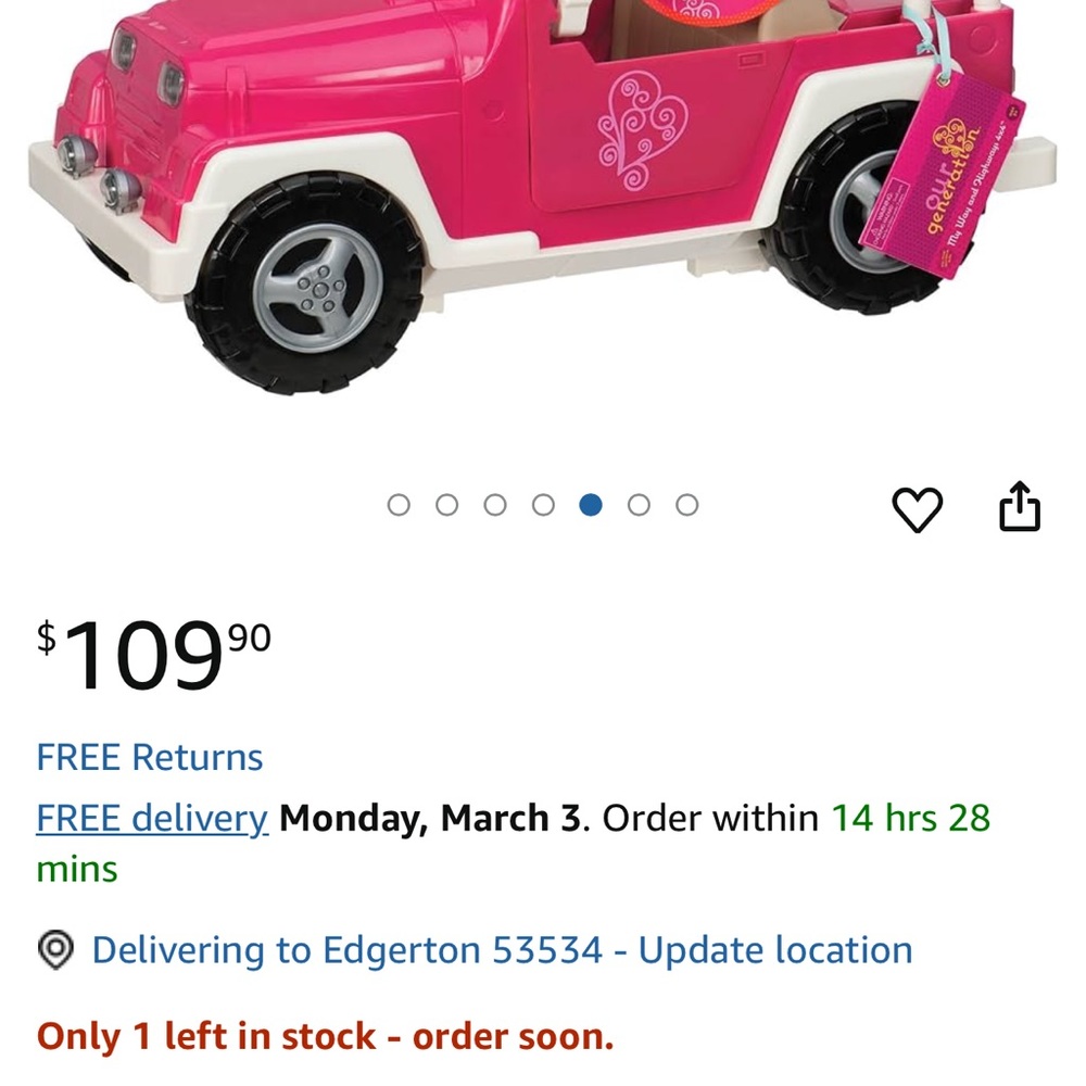 Pink Toy Jeep for Kids